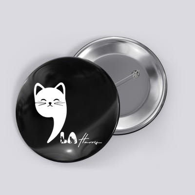 Cute Commala Funny Cat Comma La Button