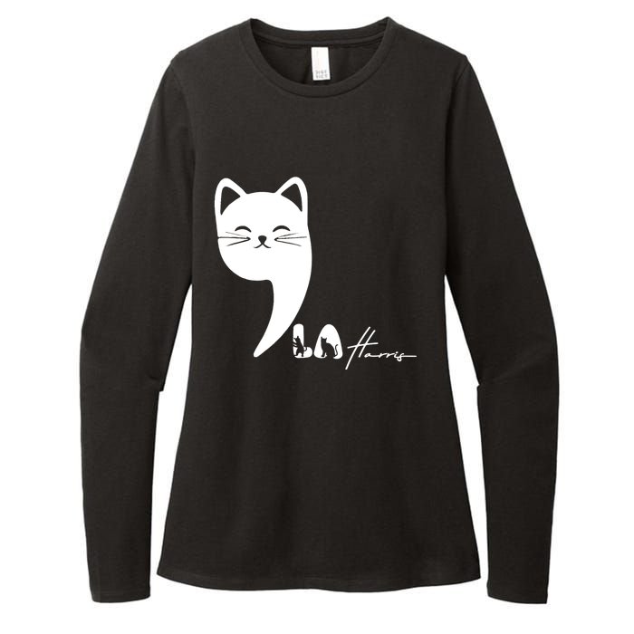 Cute Commala Funny Cat Comma La Womens CVC Long Sleeve Shirt