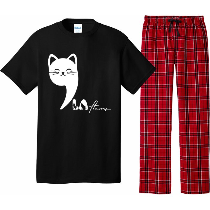 Cute Commala Funny Cat Comma La Pajama Set