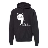 Cute Commala Funny Cat Comma La Premium Hoodie