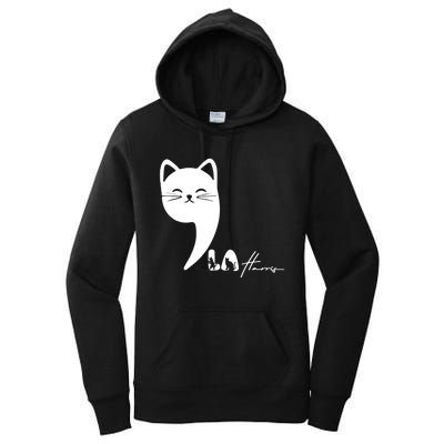 Cute Commala Funny Cat Comma La Women's Pullover Hoodie