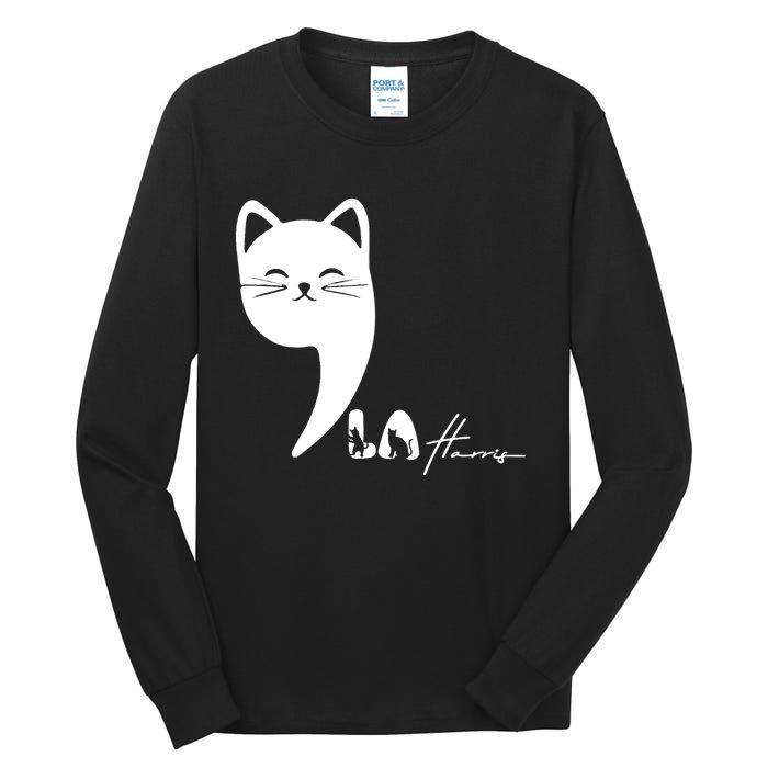 Cute Commala Funny Cat Comma La Tall Long Sleeve T-Shirt