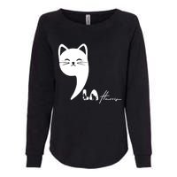 Cute Commala Funny Cat Comma La Womens California Wash Sweatshirt