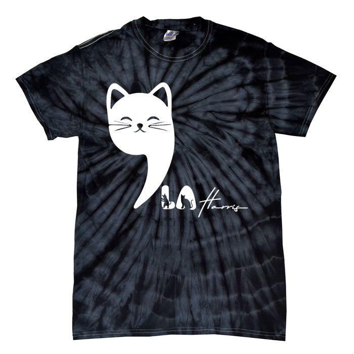 Cute Commala Funny Cat Comma La Tie-Dye T-Shirt