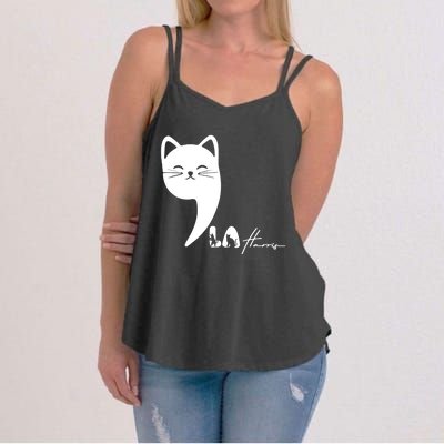 Cute Commala Funny Cat Comma La Women's Strappy Tank