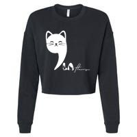 Cute Commala Funny Cat Comma La Cropped Pullover Crew