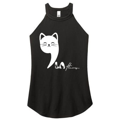 Cute Commala Funny Cat Comma La Women's Perfect Tri Rocker Tank