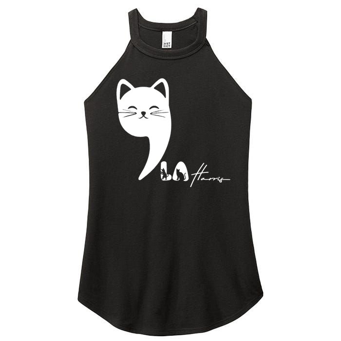 Cute Commala Funny Cat Comma La Women's Perfect Tri Rocker Tank