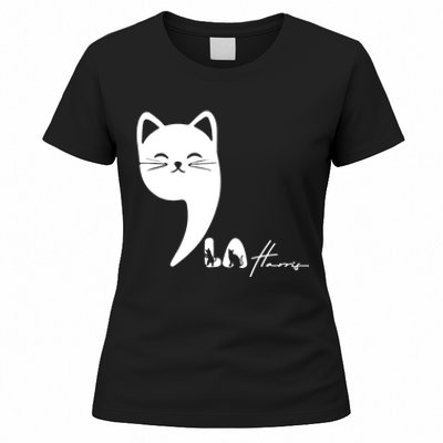 Cute Commala Funny Cat Comma La Women's T-Shirt