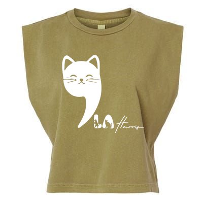 Cute Commala Funny Cat Comma La Garment-Dyed Women's Muscle Tee