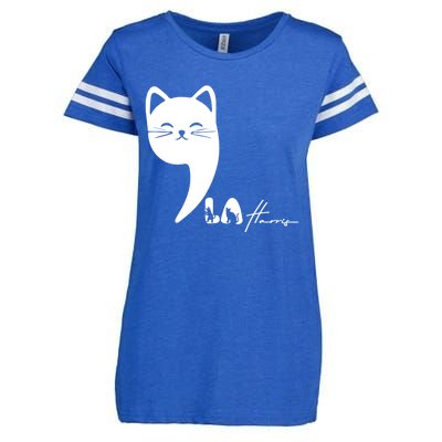 Cute Commala Funny Cat Comma La Enza Ladies Jersey Football T-Shirt