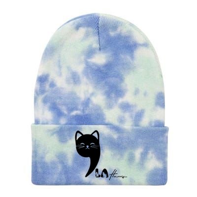 Cute Commala Funny Cat Comma La Tie Dye 12in Knit Beanie