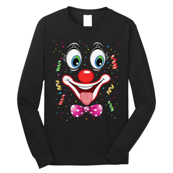Carnival Clown Face Circus Carnivals Long Sleeve Shirt