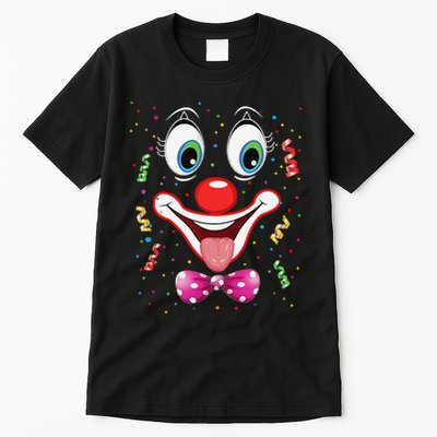 Carnival Clown Face Circus Carnivals Tall T-Shirt