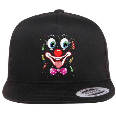 Carnival Clown Face Circus Carnivals Flatbill Hat