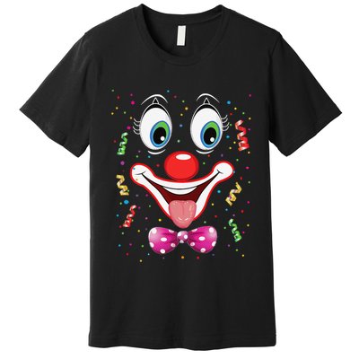 Carnival Clown Face Circus Carnivals Premium T-Shirt