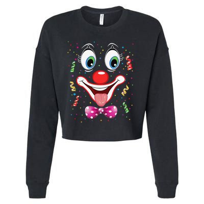 Carnival Clown Face Circus Carnivals Cropped Pullover Crew