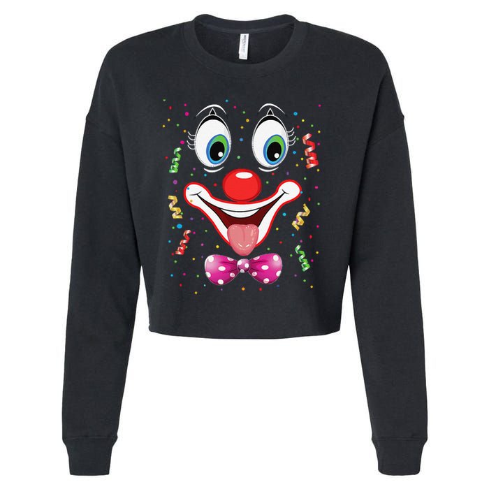 Carnival Clown Face Circus Carnivals Cropped Pullover Crew