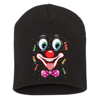 Carnival Clown Face Circus Carnivals Short Acrylic Beanie