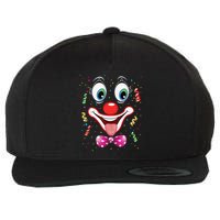Carnival Clown Face Circus Carnivals Wool Snapback Cap