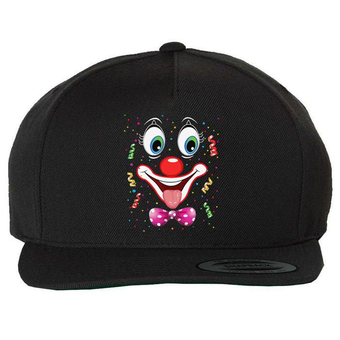 Carnival Clown Face Circus Carnivals Wool Snapback Cap