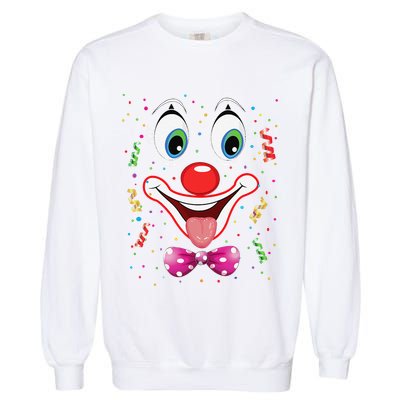 Carnival Clown Face Circus Carnivals Garment-Dyed Sweatshirt