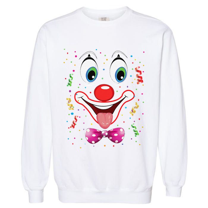 Carnival Clown Face Circus Carnivals Garment-Dyed Sweatshirt