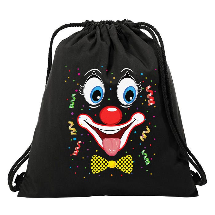 Carnival Clown Face Circus Carnivals Drawstring Bag