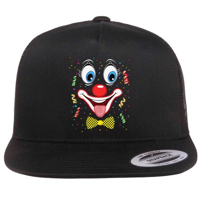 Carnival Clown Face Circus Carnivals Flatbill Hat