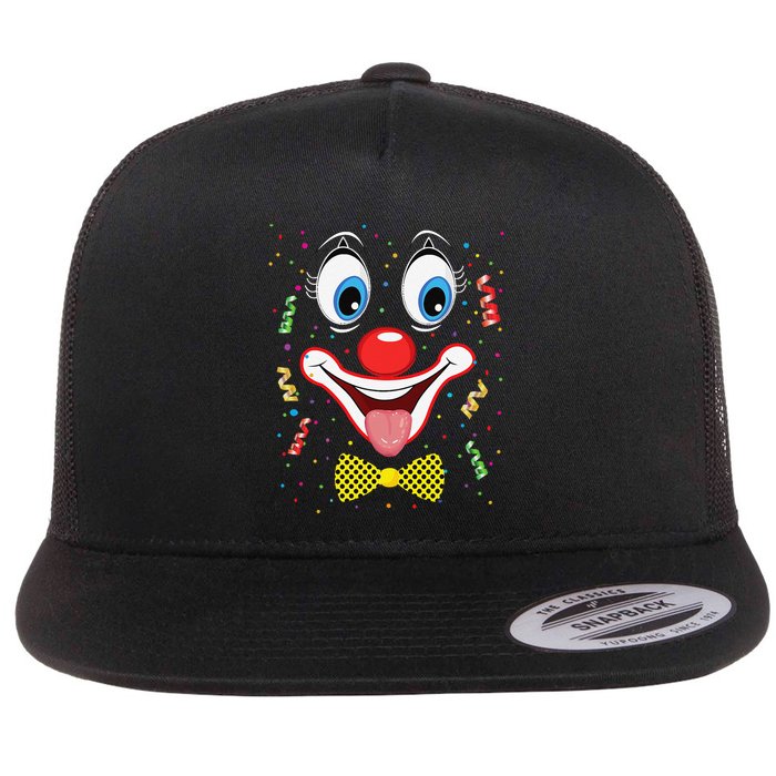 Carnival Clown Face Circus Carnivals Flatbill Hat