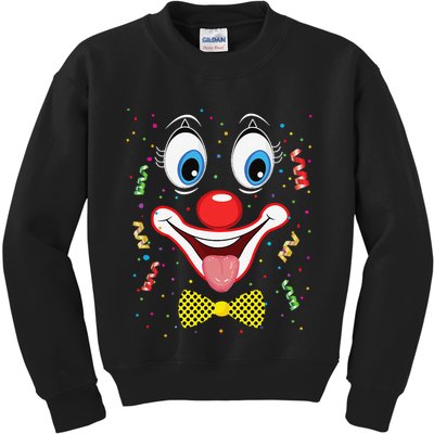Carnival Clown Face Circus Carnivals Kids Sweatshirt