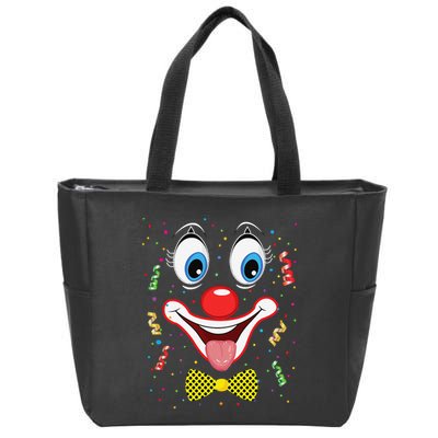 Carnival Clown Face Circus Carnivals Zip Tote Bag