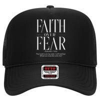 Christian Christianity Faith Over Fear High Crown Mesh Back Trucker Hat