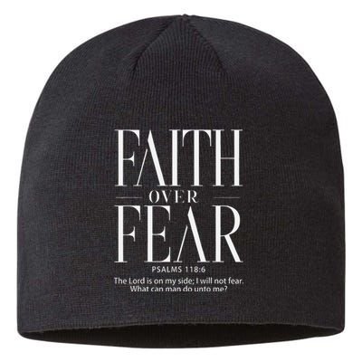 Christian Christianity Faith Over Fear Sustainable Beanie