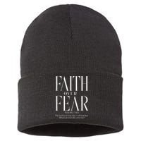 Christian Christianity Faith Over Fear Sustainable Knit Beanie