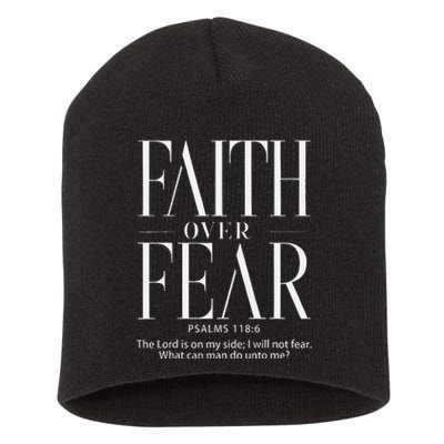 Christian Christianity Faith Over Fear Short Acrylic Beanie