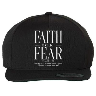 Christian Christianity Faith Over Fear Wool Snapback Cap