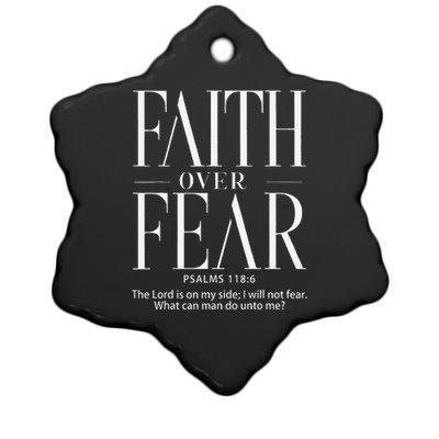 Christian Christianity Faith Over Fear Ceramic Star Ornament