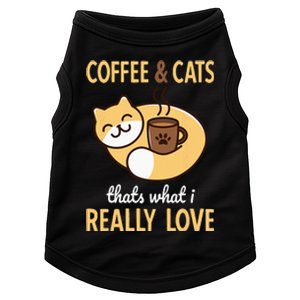 Coffee & Cats Funny Cat Doggie Tank