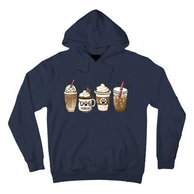 Coffee Cups Funny Dog Mom Cute Dog Paw Coffee Dog Lover Tall Hoodie