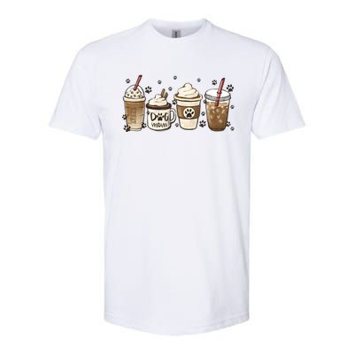 Coffee Cups Funny Dog Mom Cute Dog Paw Coffee Dog Lover Softstyle CVC T-Shirt