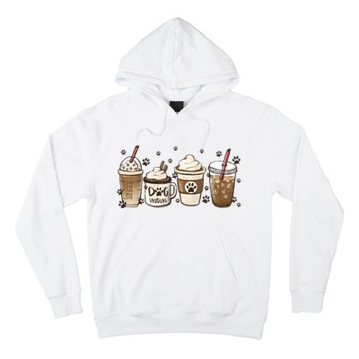 Coffee Cups Funny Dog Mom Cute Dog Paw Coffee Dog Lover Hoodie