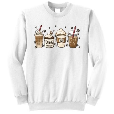 Coffee Cups Funny Dog Mom Cute Dog Paw Coffee Dog Lover Sweatshirt