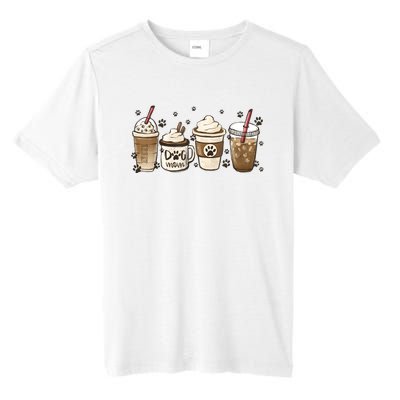 Coffee Cups Funny Dog Mom Cute Dog Paw Coffee Dog Lover Tall Fusion ChromaSoft Performance T-Shirt