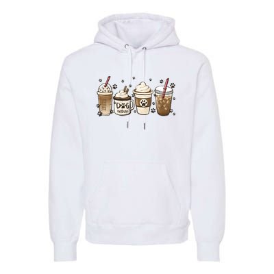 Coffee Cups Funny Dog Mom Cute Dog Paw Coffee Dog Lover Premium Hoodie