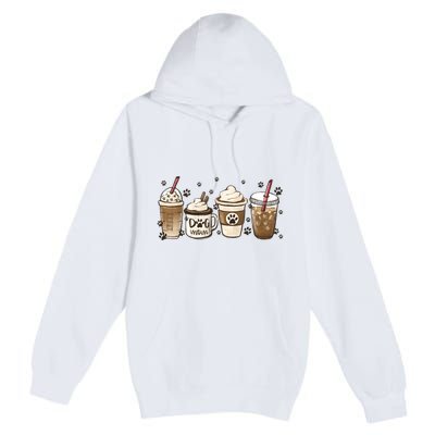 Coffee Cups Funny Dog Mom Cute Dog Paw Coffee Dog Lover Premium Pullover Hoodie