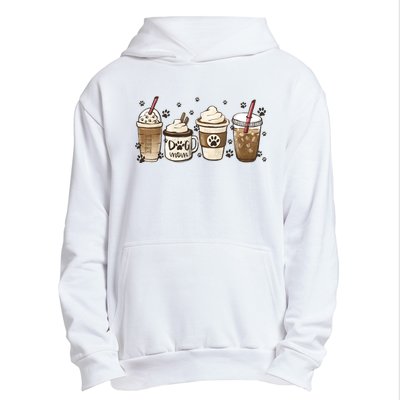 Coffee Cups Funny Dog Mom Cute Dog Paw Coffee Dog Lover Urban Pullover Hoodie