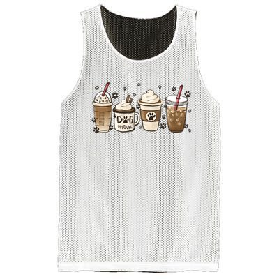 Coffee Cups Funny Dog Mom Cute Dog Paw Coffee Dog Lover Mesh Reversible Basketball Jersey Tank