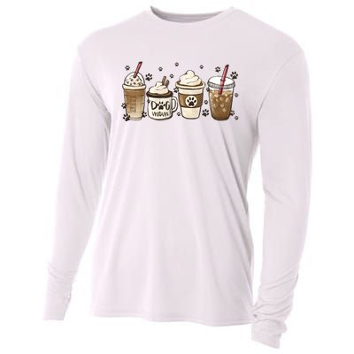 Coffee Cups Funny Dog Mom Cute Dog Paw Coffee Dog Lover Cooling Performance Long Sleeve Crew