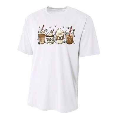 Coffee Cups Funny Dog Mom Cute Dog Paw Coffee Dog Lover Performance Sprint T-Shirt